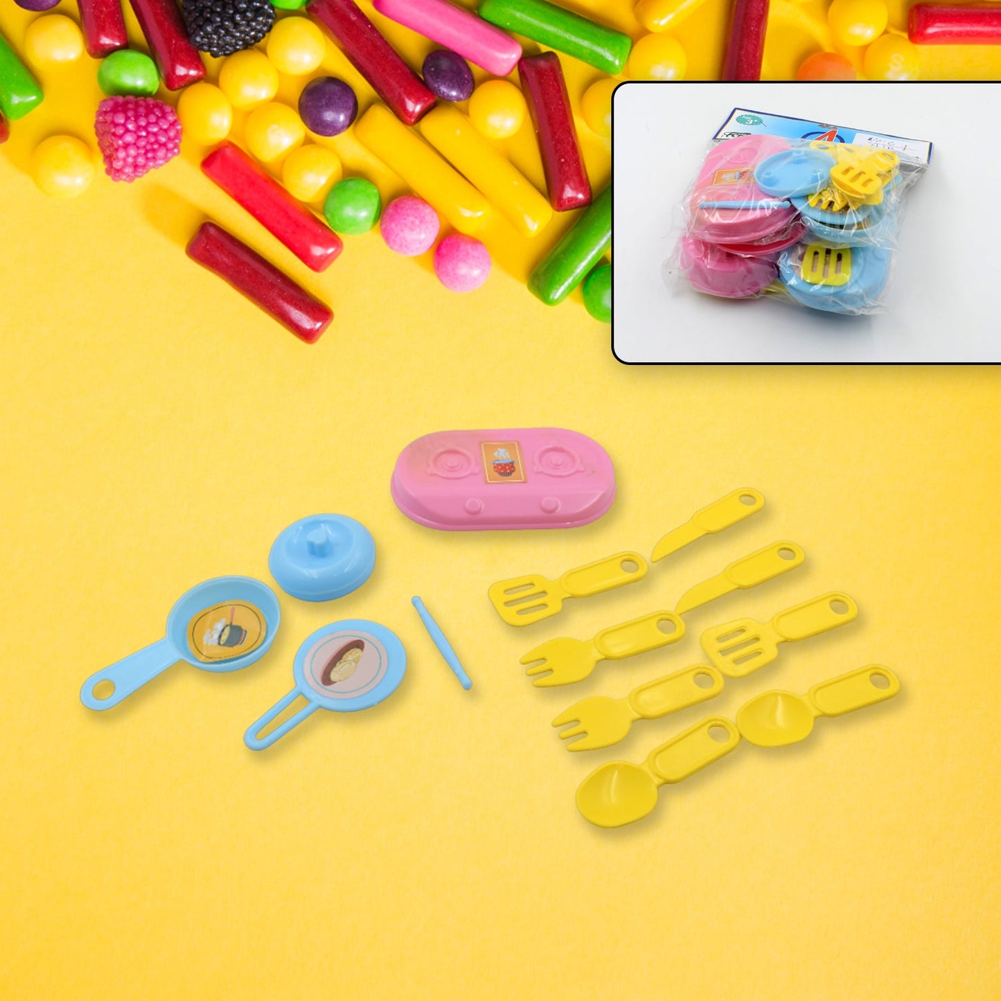 Plastic Portable Cooking Kitchen Play Set Play Kitchen Set Toy with Basket, Knife & Various Types of Kitchen Play toy Set Cooking Play Set Colourful Cooking Tools, Children Learn Play Fun Toddler