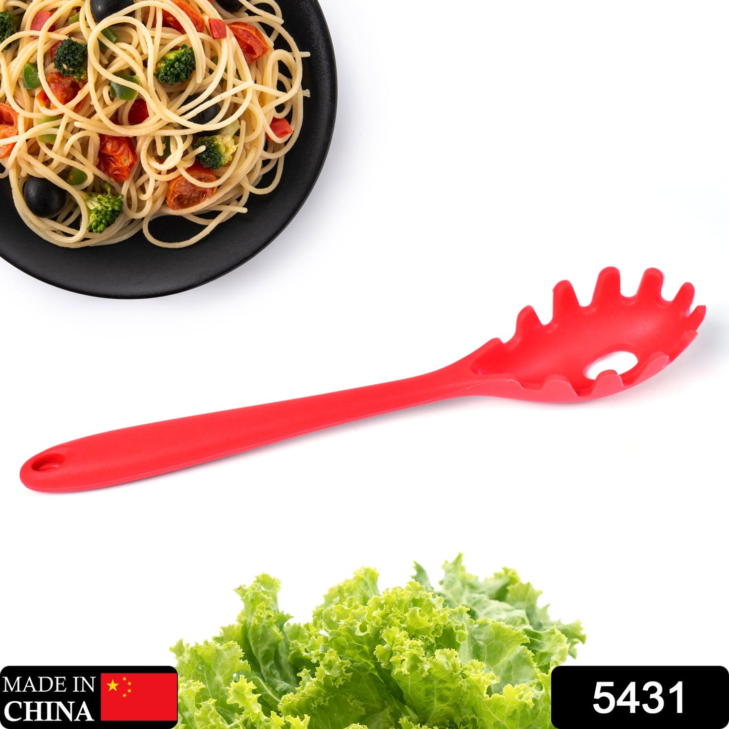 Silicone Spaghetti Spoon Pasta Spoon Easy Clean for Your Home Restaurant (22cm)