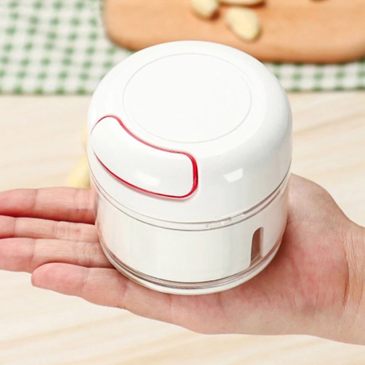 Multi-Function Manual Food Chopper, Garlic Grinder Vegetable Chopper, Portable Mini Household Garlic Slicer, Ginger Slicer, Garlic Cutter Chopper, Vegetable Slicer, Kitchen Gadget, 2 Blade (1 Pc )