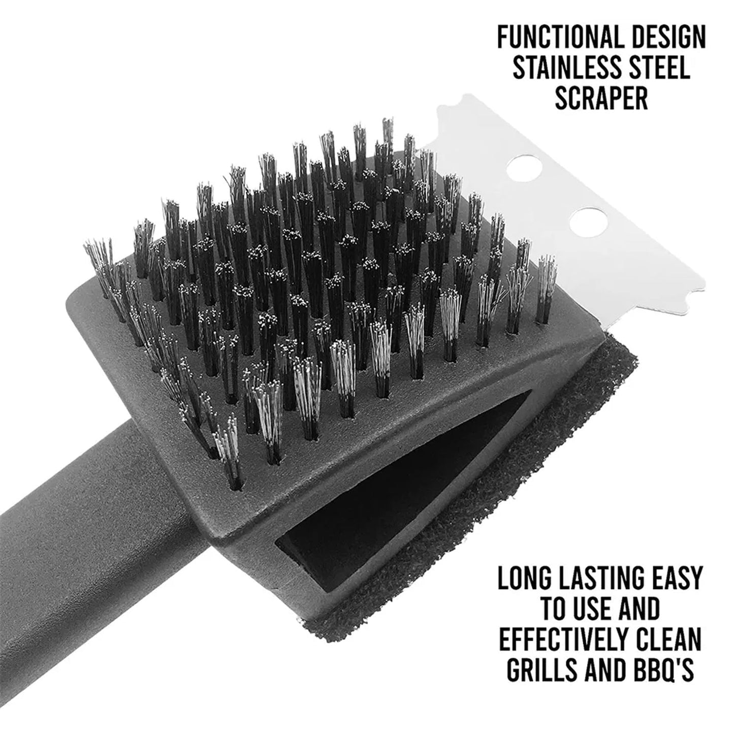 Black 2 Side Use Brush Scarp Cleaning Brush & Wire Brush for Garage Use