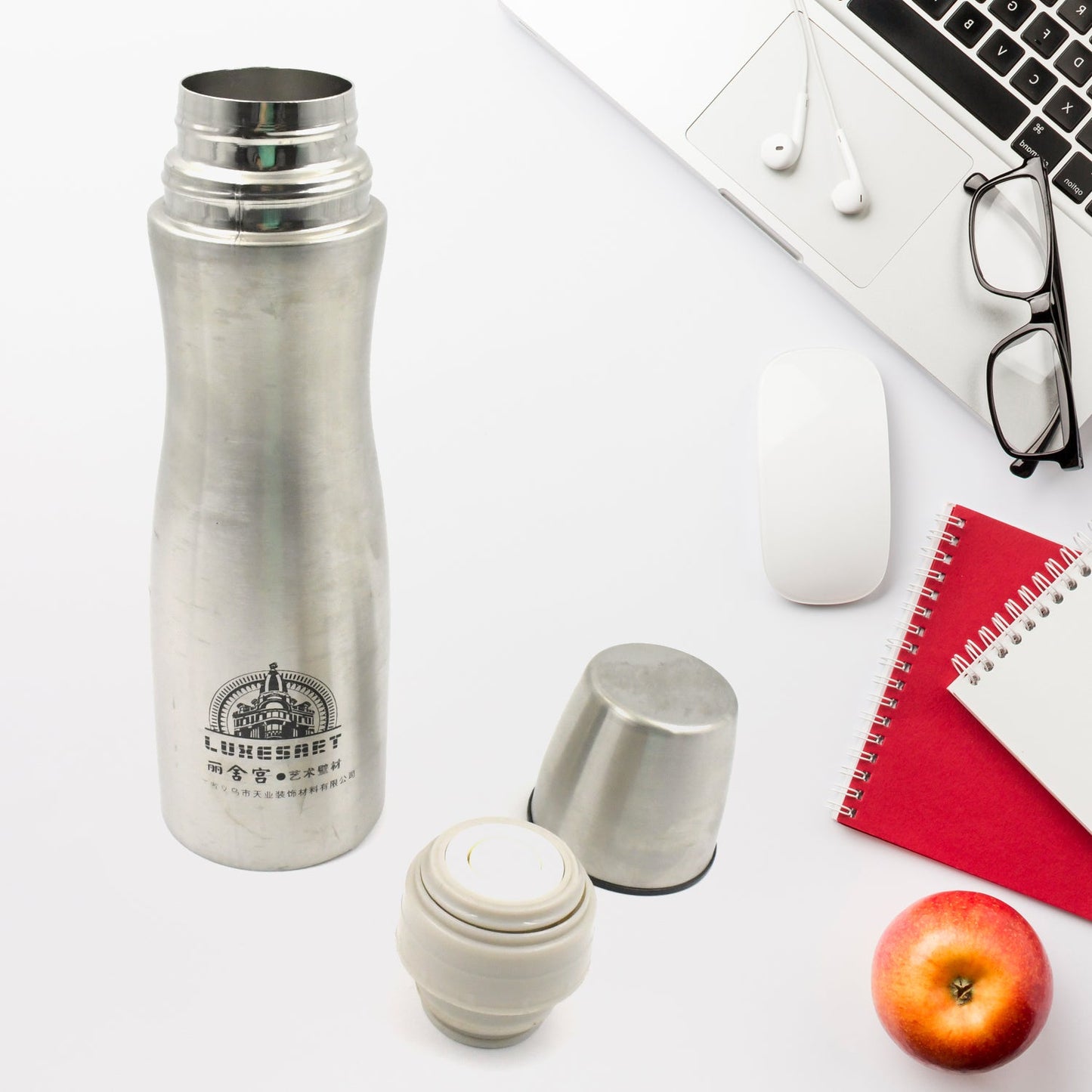 STEEL WATER BOTTLE, FRIDGE WATER BOTTLE, STAINLESS STEEL WATER BOTTLE LEAK PROOF, RUST PROOF, COLD & HOT THERMOS STEEL BOTTLE| LEAK PROOF | OFFICE BOTTLE | GYM | HOME | KITCHEN | HIKING | TREKKING | TRAVEL BOTTLE (500ML)