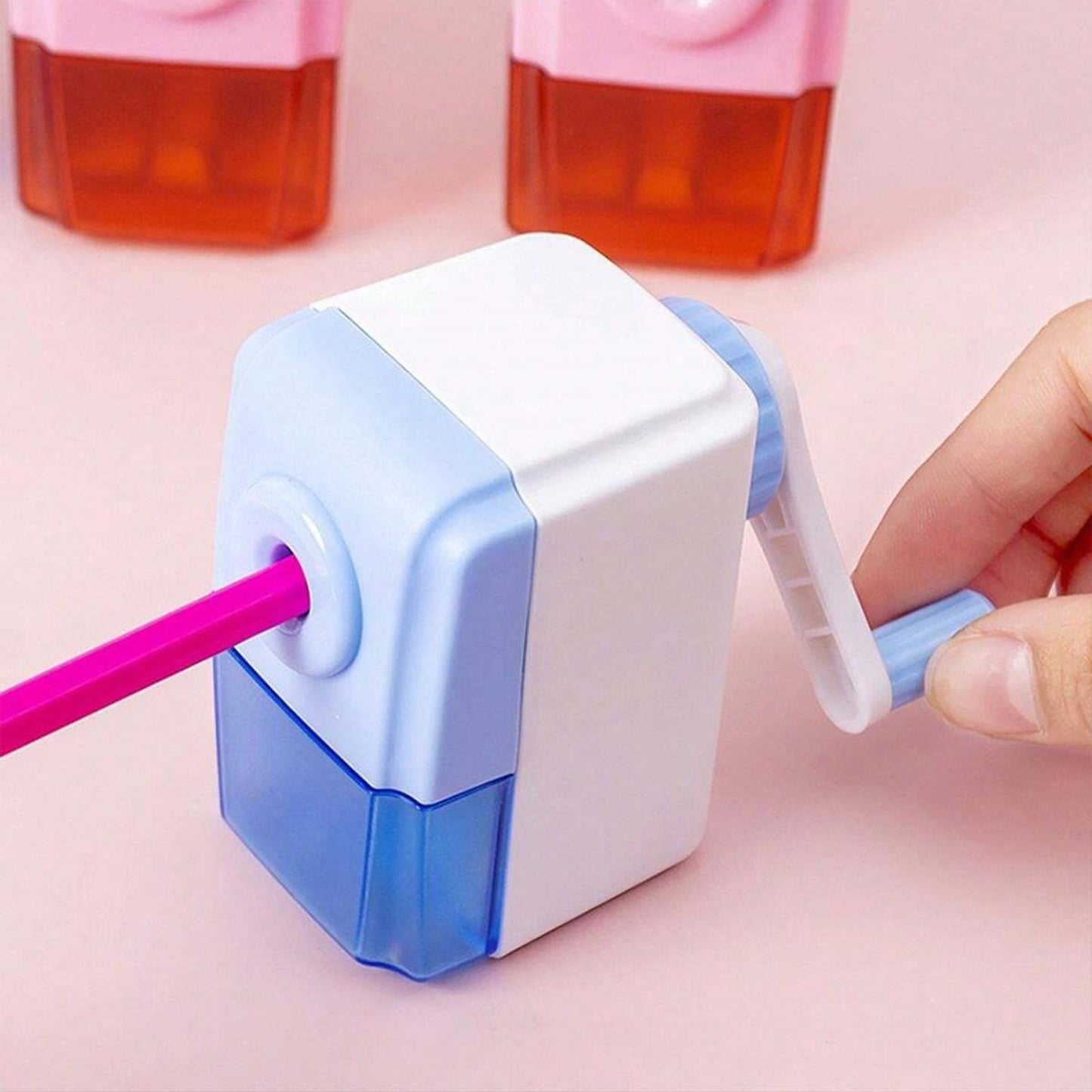 Pen Pencil Sharpener | Simple Student Office Pencil Sharpener | Fashionable and Convenient Non-Slip Base Pencil Sharpener,Lightweight Manual Sharpener, Non-Slip Handle (1 Pc)