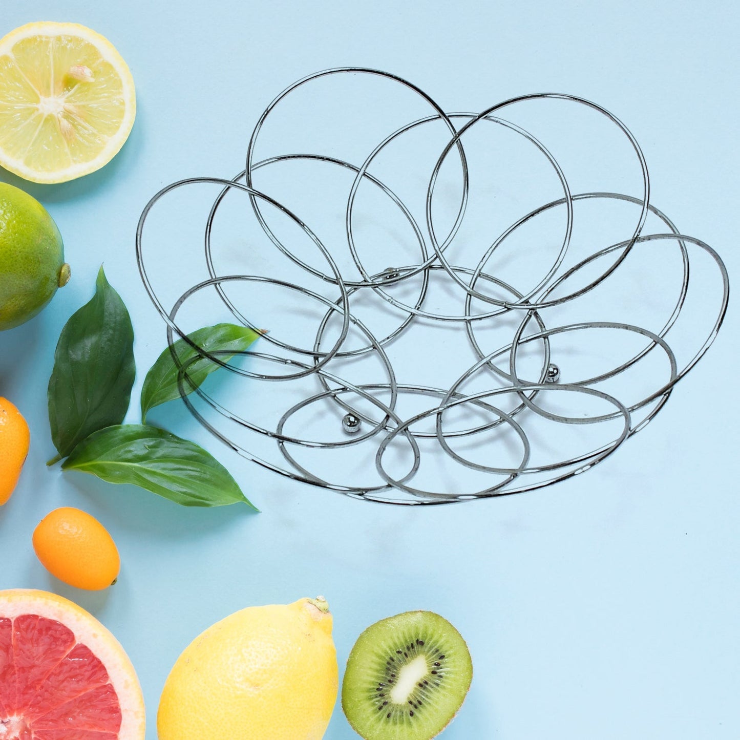 5189 Fruit Storage Bowl Steel 39cm For Kitchen & Home Use