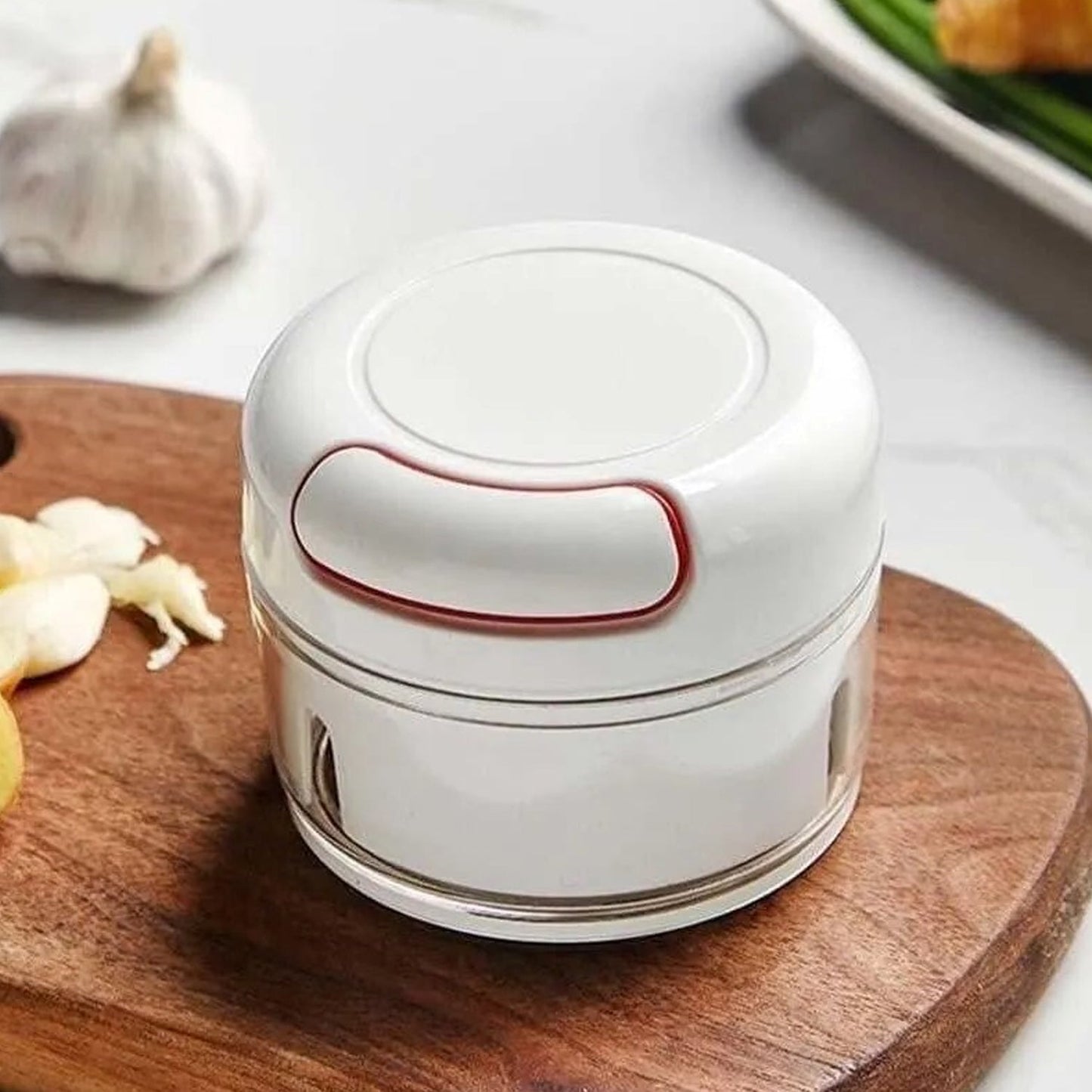 Multi-Function Manual Food Chopper, Garlic Grinder Vegetable Chopper, Portable Mini Household Garlic Slicer, Ginger Slicer, Garlic Cutter Chopper, Vegetable Slicer, Kitchen Gadget, 2 Blade (1 Pc )