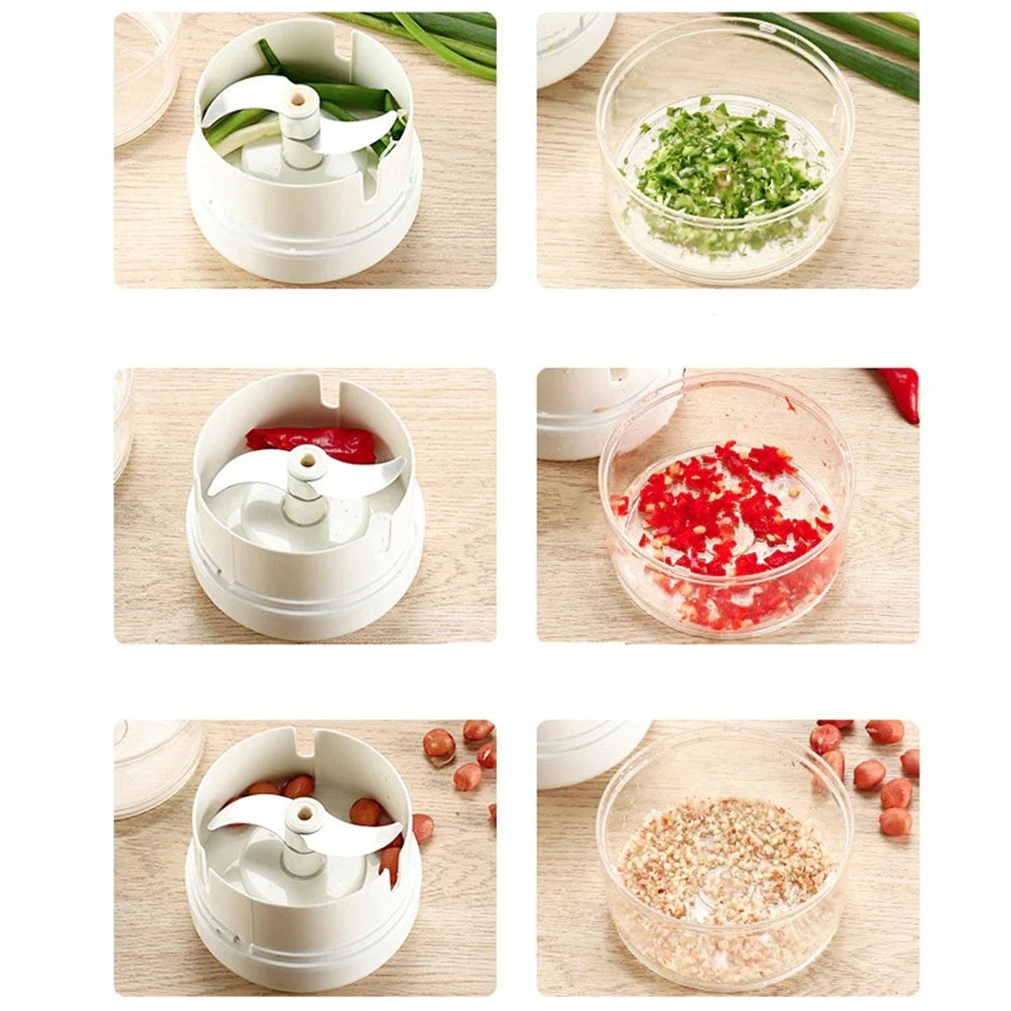 Multi-Function Manual Food Chopper, Garlic Grinder Vegetable Chopper, Portable Mini Household Garlic Slicer, Ginger Slicer, Garlic Cutter Chopper, Vegetable Slicer, Kitchen Gadget, 2 Blade (1 Pc )