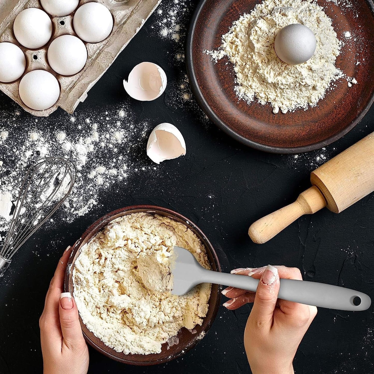 Silicone Spatula - Rubber Spatula - 600°F Heat Resistant Baking Spoon & Spatulas (28cm)