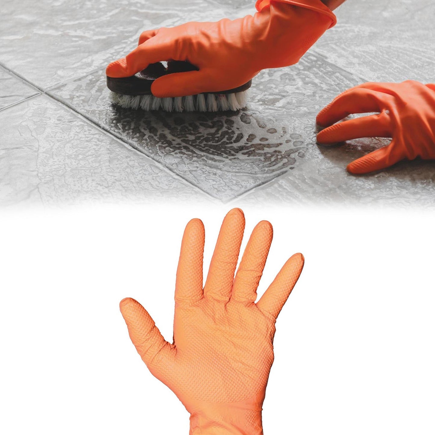 4852 2 Pair Medium Orange Gloves For Types Of Purposes Like Washing Utensils, Gardening And Cleaning Toilet Etc.