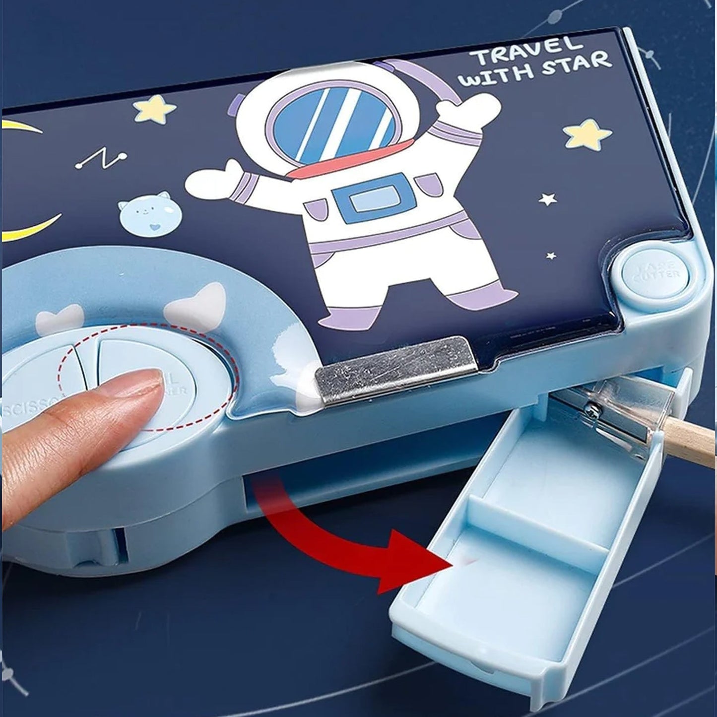 Multifunctional Pencil Box for Kids, Space Pencil Box For Boys, Kids Pencil Box for Boys & Girls, Magnetic Pencil Box for Boys, Pop up Pencil Box, Space Theme Return Gifts for Kids (Galactic Explorer Pencil Box)