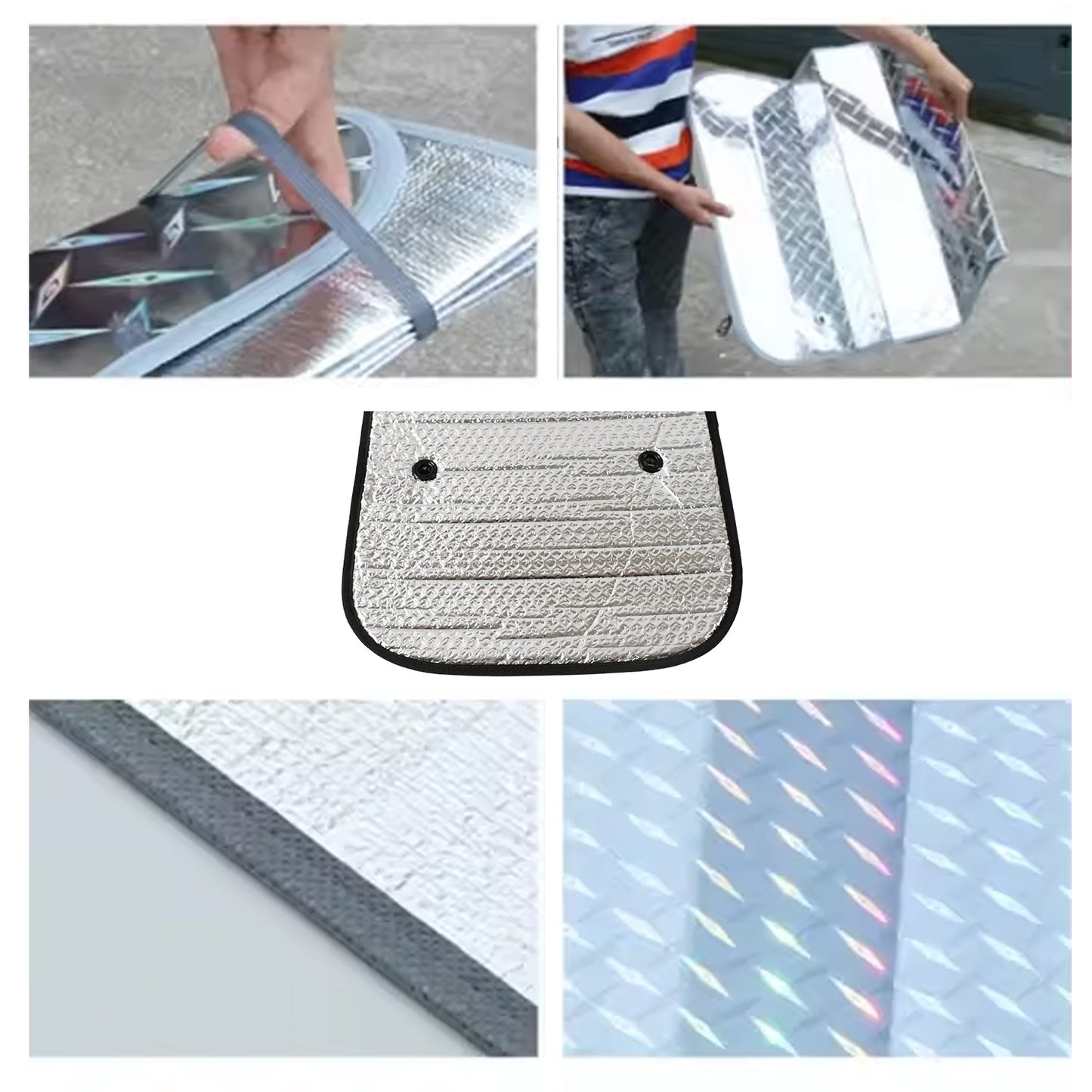 Car Windshield Sun Shade, Blocks UV Rays Sun Visor Protector, Keeps Your Vehicle Cool Sunshade for Cars, SUVs, Trucks, and Vans (107×45 Cm)