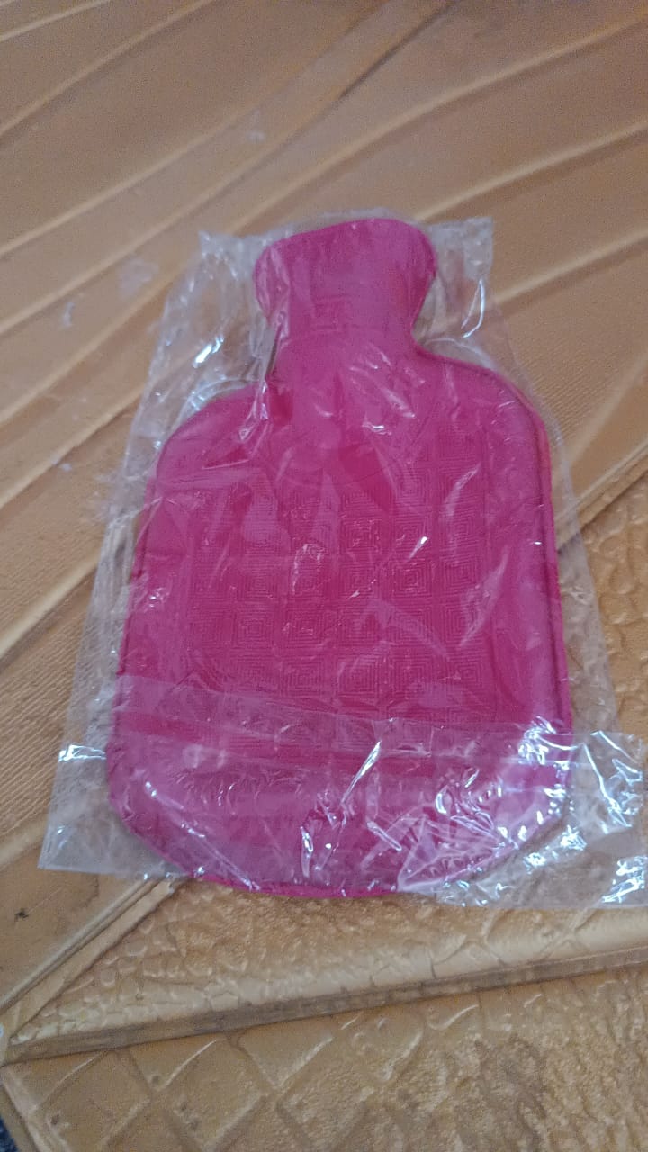 Hot Water Bottle Bag Without Cover For Pain Relief (1 Pc / Mix Design & Color)