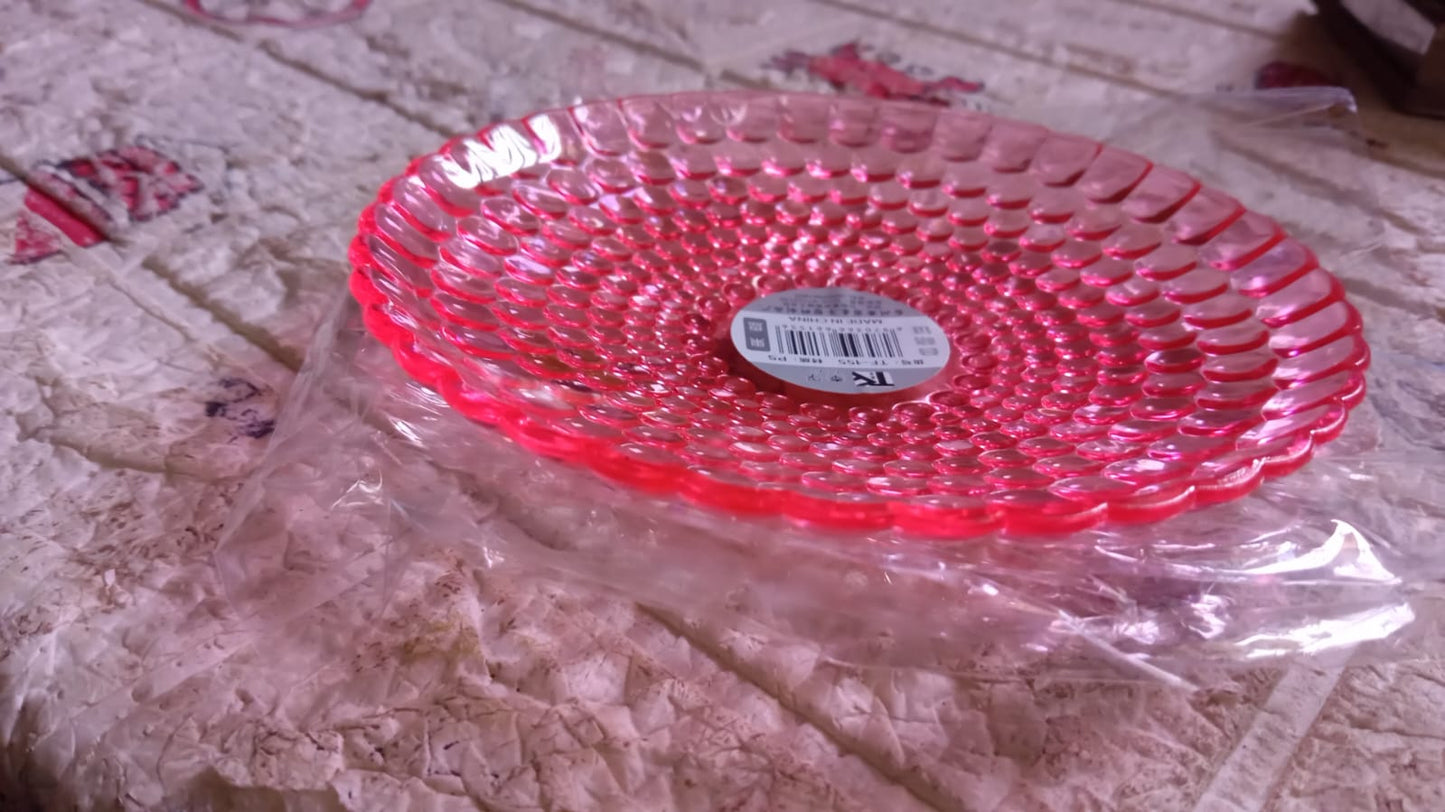 Round Plastic Dinner Plate / Tray / Snacks / Breakfast Plate friendly Plastic Plate for Kids Party Supplies Birthday Holiday Party Dinnerware Supplies (1 Pc)