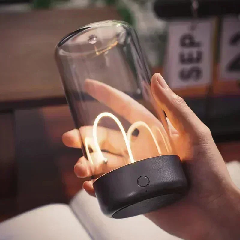Quantum wire Atmospher magnetic glow mood night light in hand