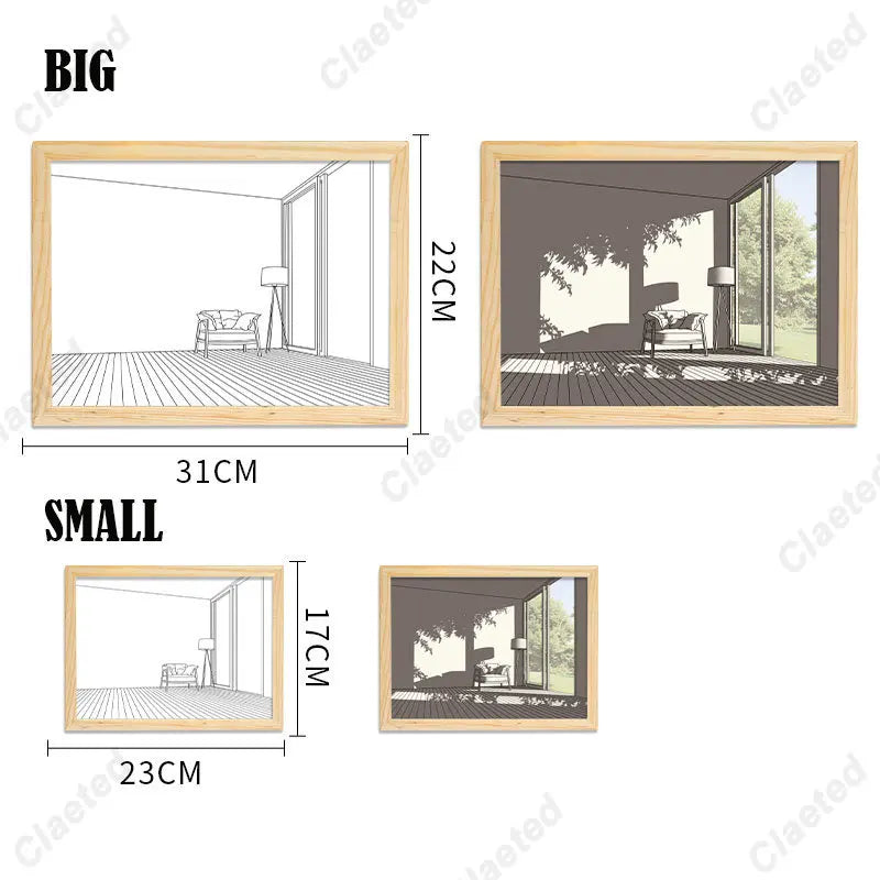 Luminous Wood Frame Night Lamp