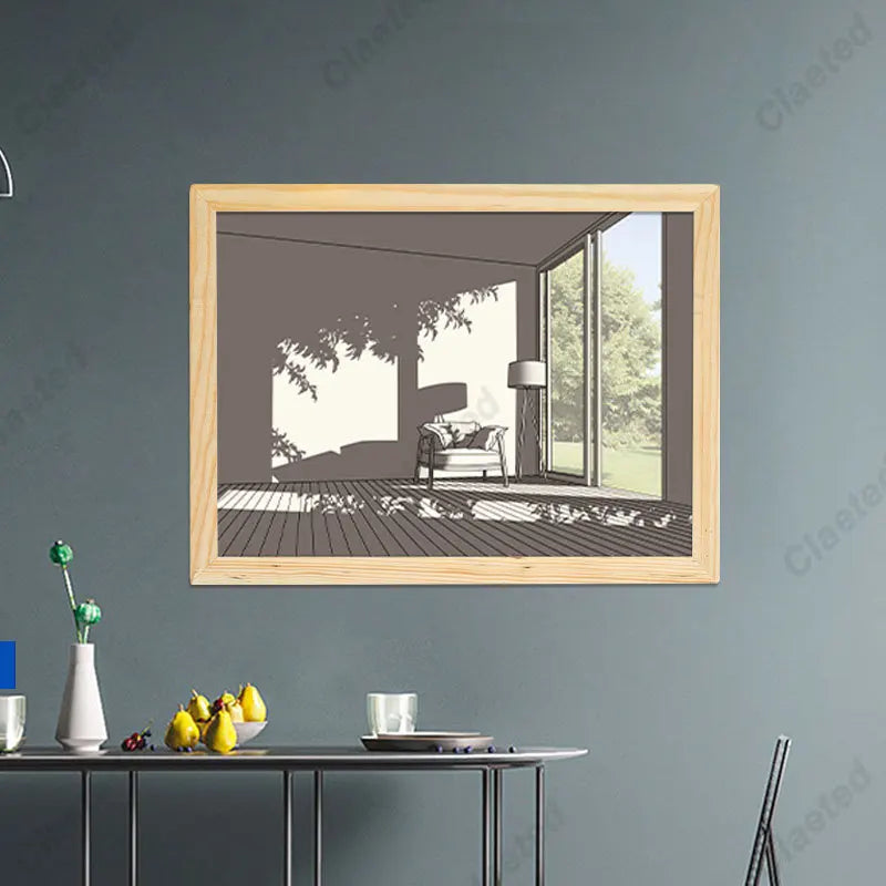 Luminous wood frame night lamp