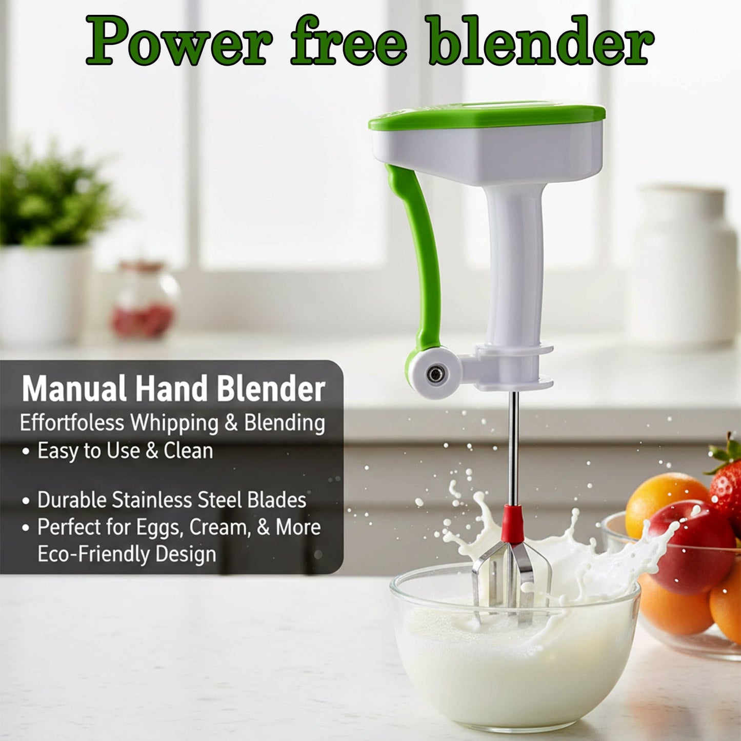 Compact Power Free Hand Blender displayed for size reference.