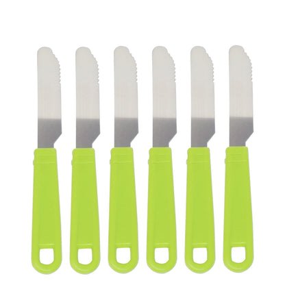 A butter knife from the premium stainless steel cutlery set, showcasing its design.