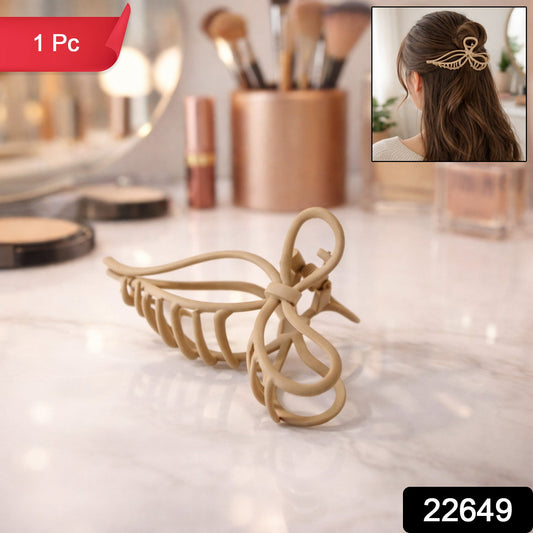 Elegant bow-shaped matte hair claw clip for women