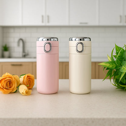 Smart Vacuum Insulated Water Bottle with LED Temperature Display (Mix Color & Design / 320 ML / 1 Pc))