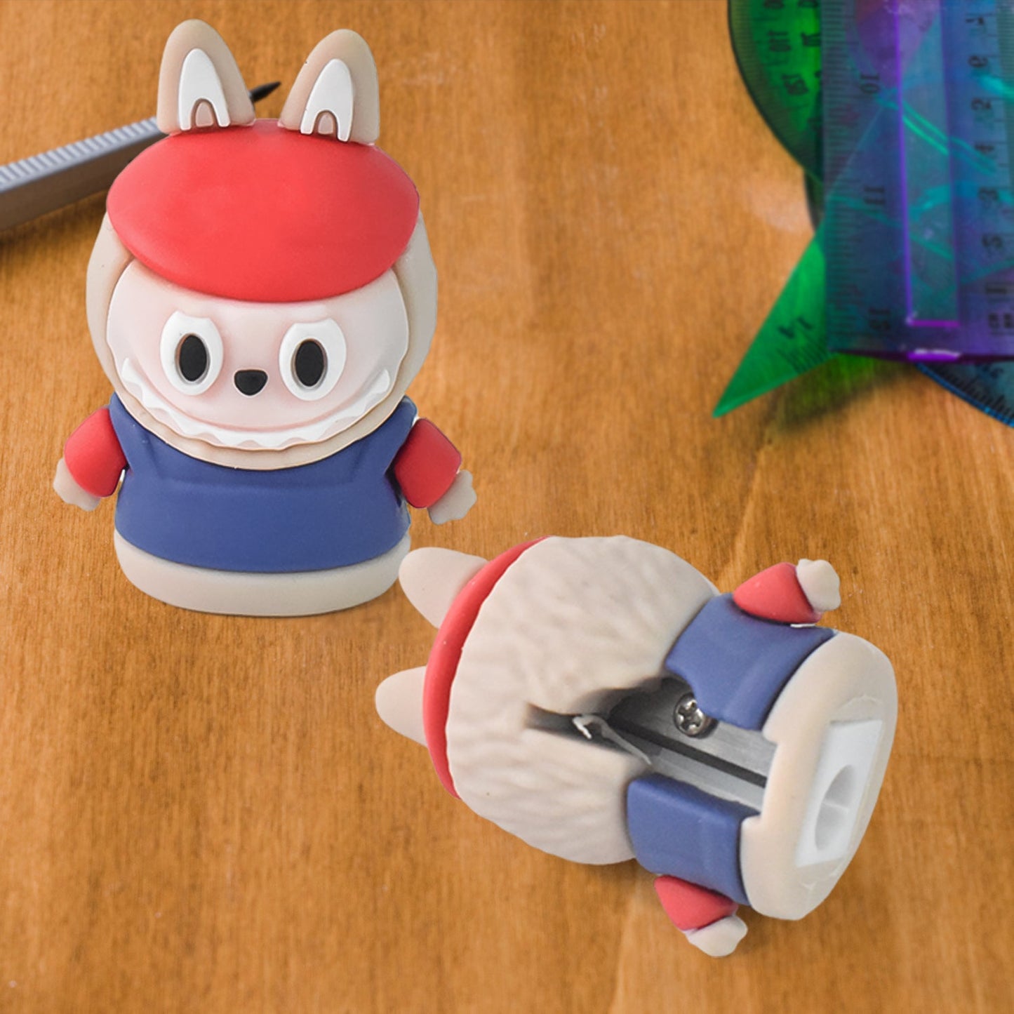 Cartoon-Shaped Pencil Sharpener with Built-In Eraser - Fun & Practical Stationery (1 Pc /Mix Design)