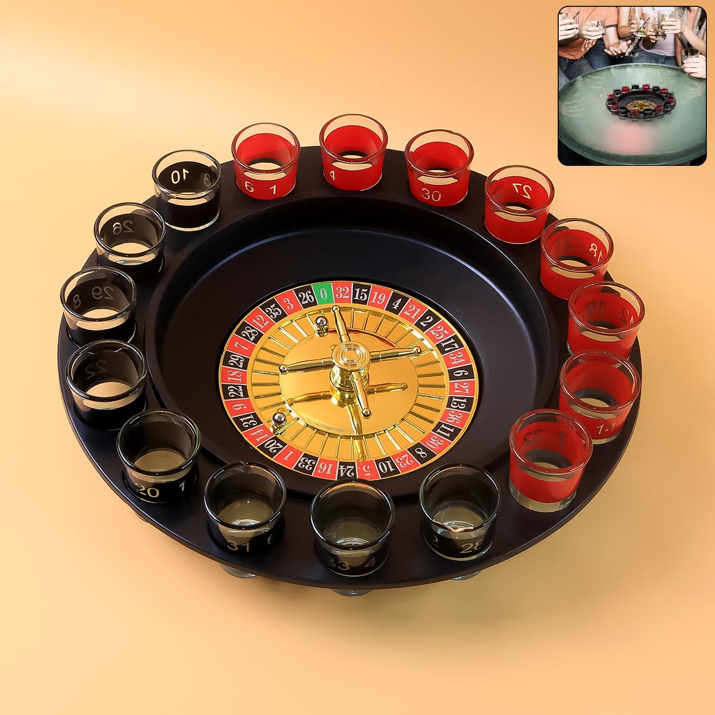 Casino Style Roulette Drinking Game Set