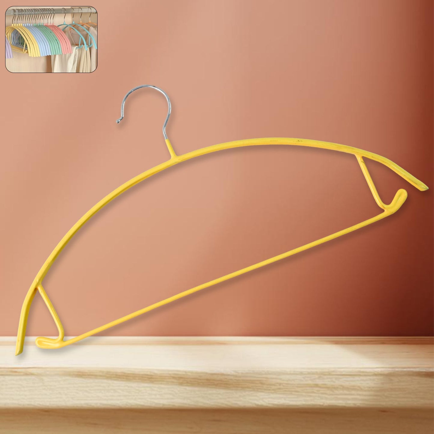 Heavy duty clothes hanger with a sturdy metal hook and non-slip finish