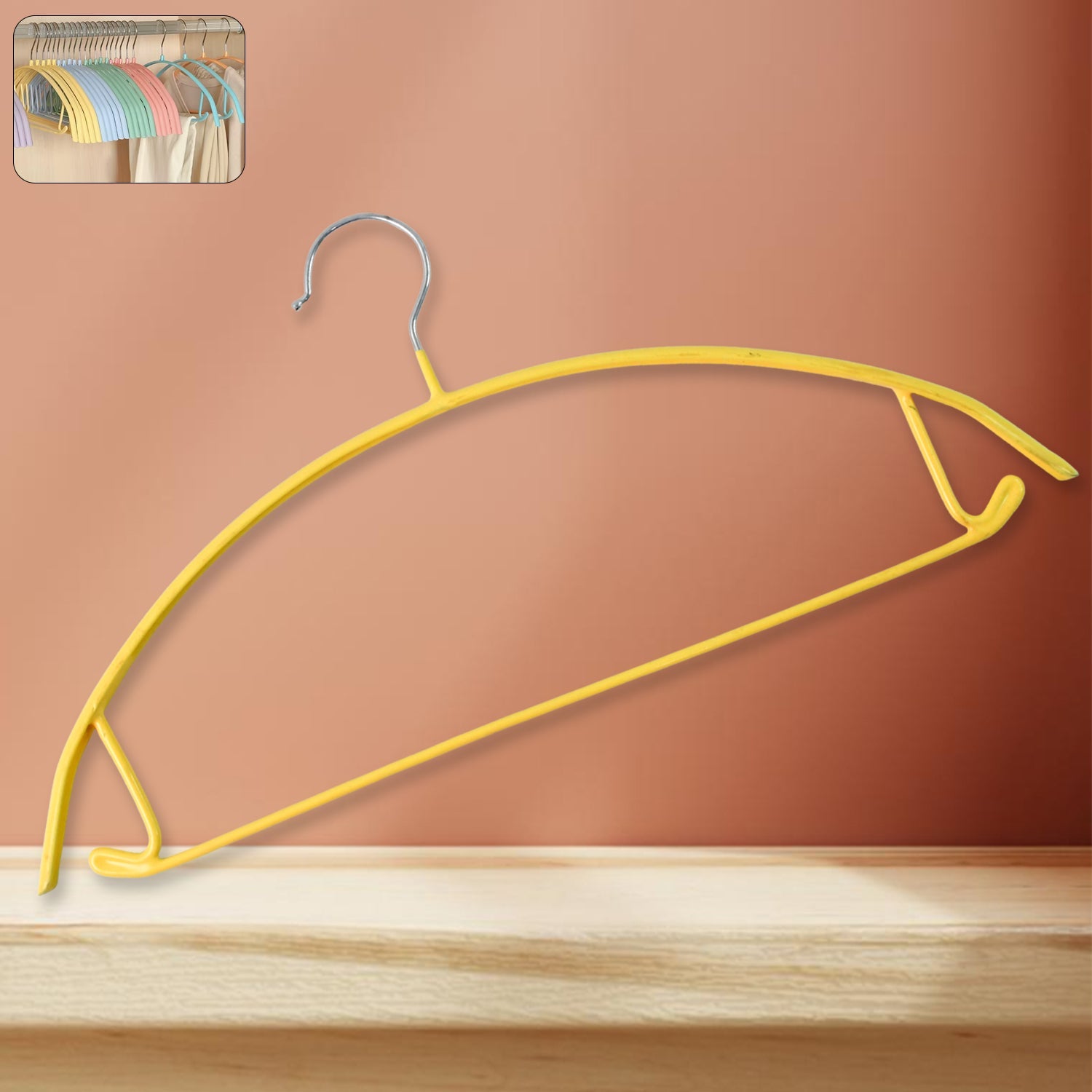 Heavy duty clothes hanger with a sturdy metal hook and non-slip finish