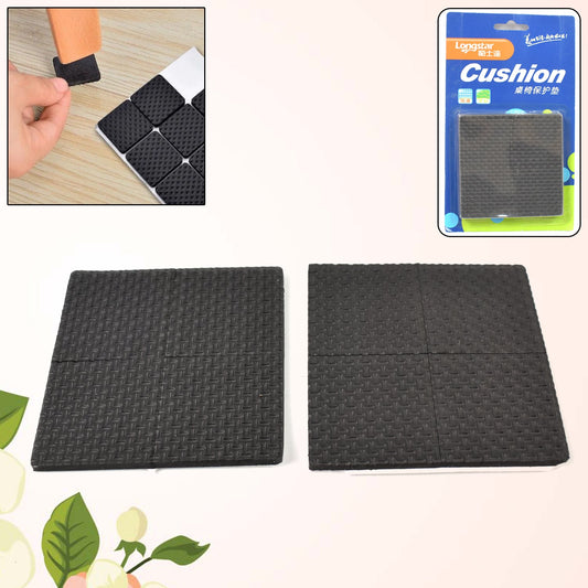 Eight round felt furniture protection pads displayed on a light wooden floor.