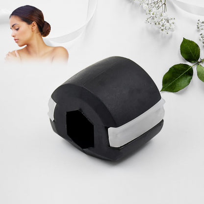Angled view of the black Jaw Exerciser, highlighting its ergonomic design.