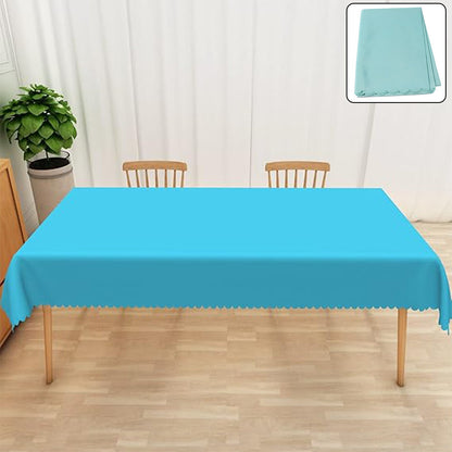 Reusable polyester table cloth with unique pattern on dining table