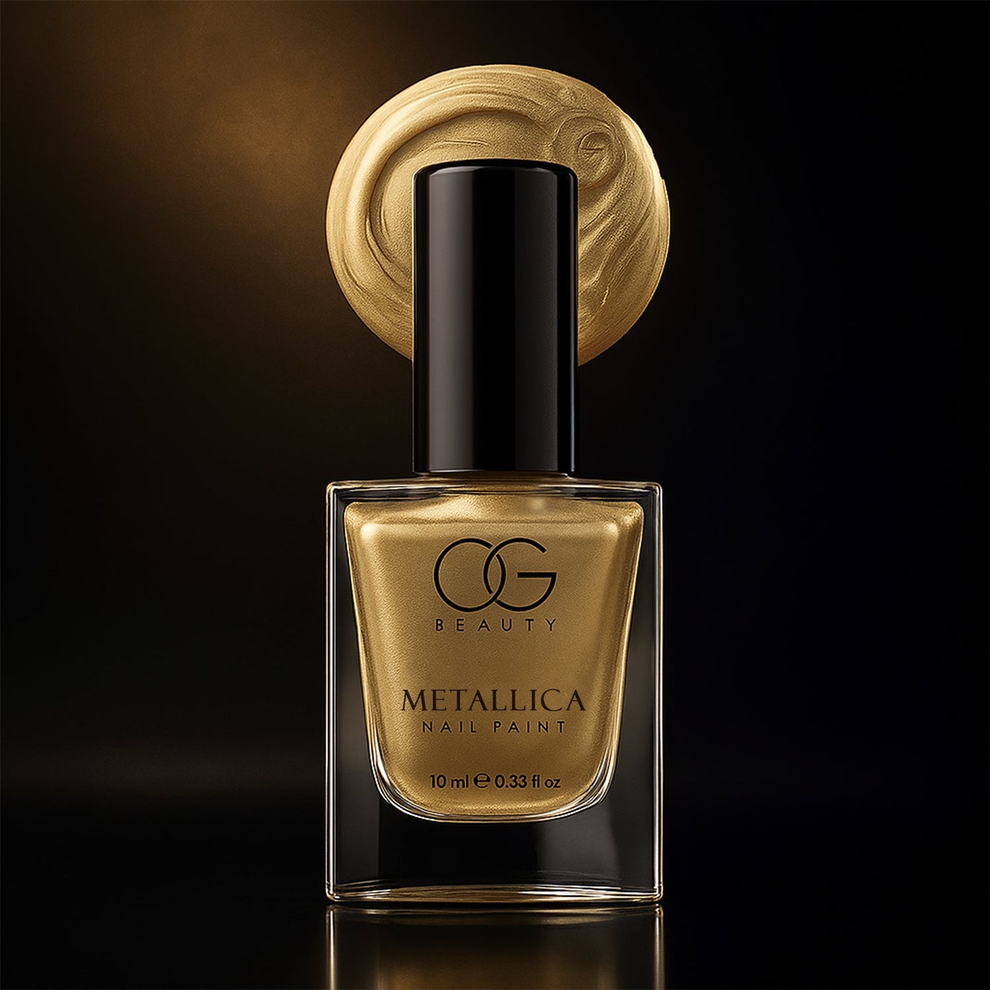 Canvas Gold Metallic Nail Polish bottle showing shimmering gold color and high-shine finish