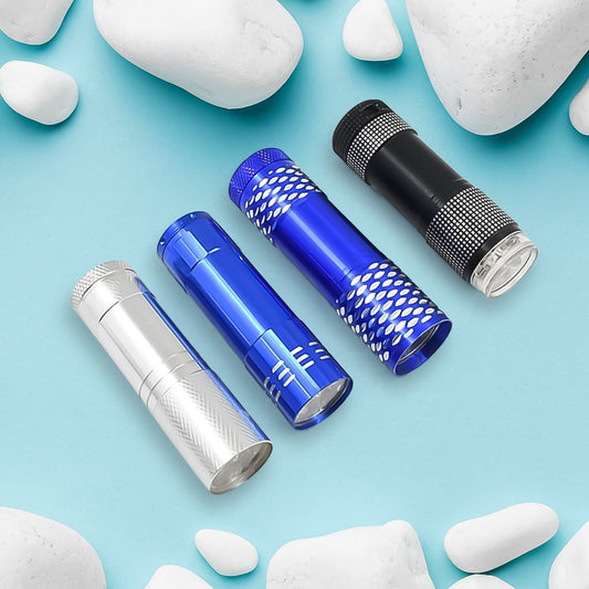 Portable Mini Torch – 9 LED Pocket Flashlight, 3 Battery Operated (Battery Not Included, Mix Color)