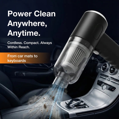 Compact size of the rechargeable Mini Car Vacuum for easy handling.