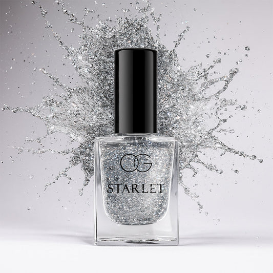 Silver Moonlight Glitter Nail Paint bottle showcasing sparkly silver glitter finish