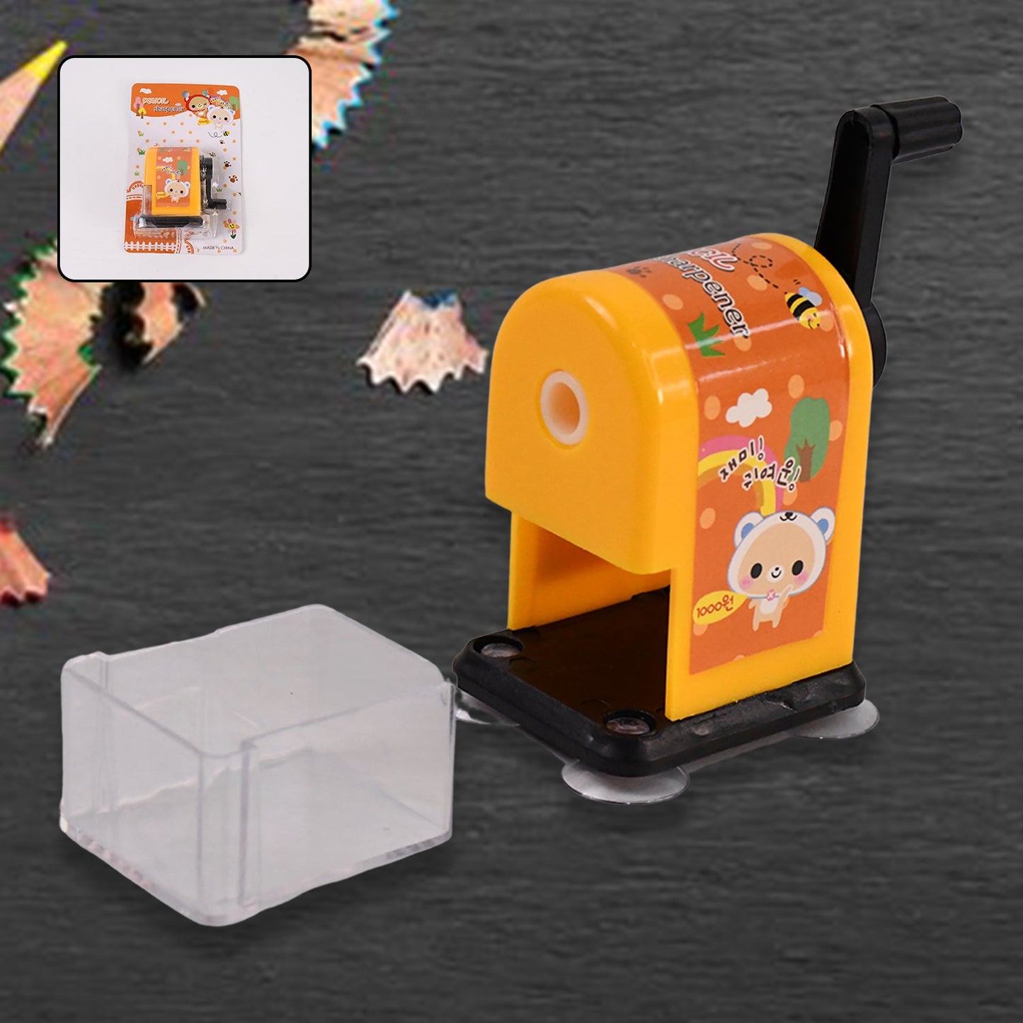Table pencil sharpener with compact design for precise sharpening
