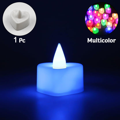 Multiple LED tealight candles arranged as decorative accents for ambiance.