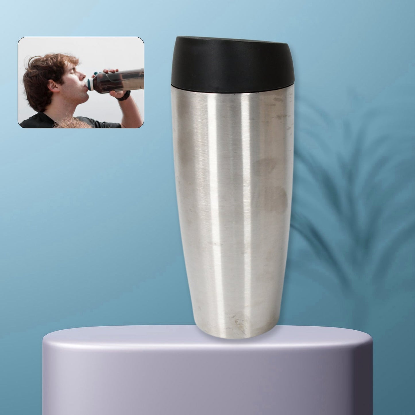 Stainless Steel Vacuum Insulated Coffee Cups Double Walled Travel Mug, Car Coffee Mug with Leak Proof Lid Reusable Thermal Cup for Hot Cold Drinks Coffee, Tea, Tumbler (850ML Approx)