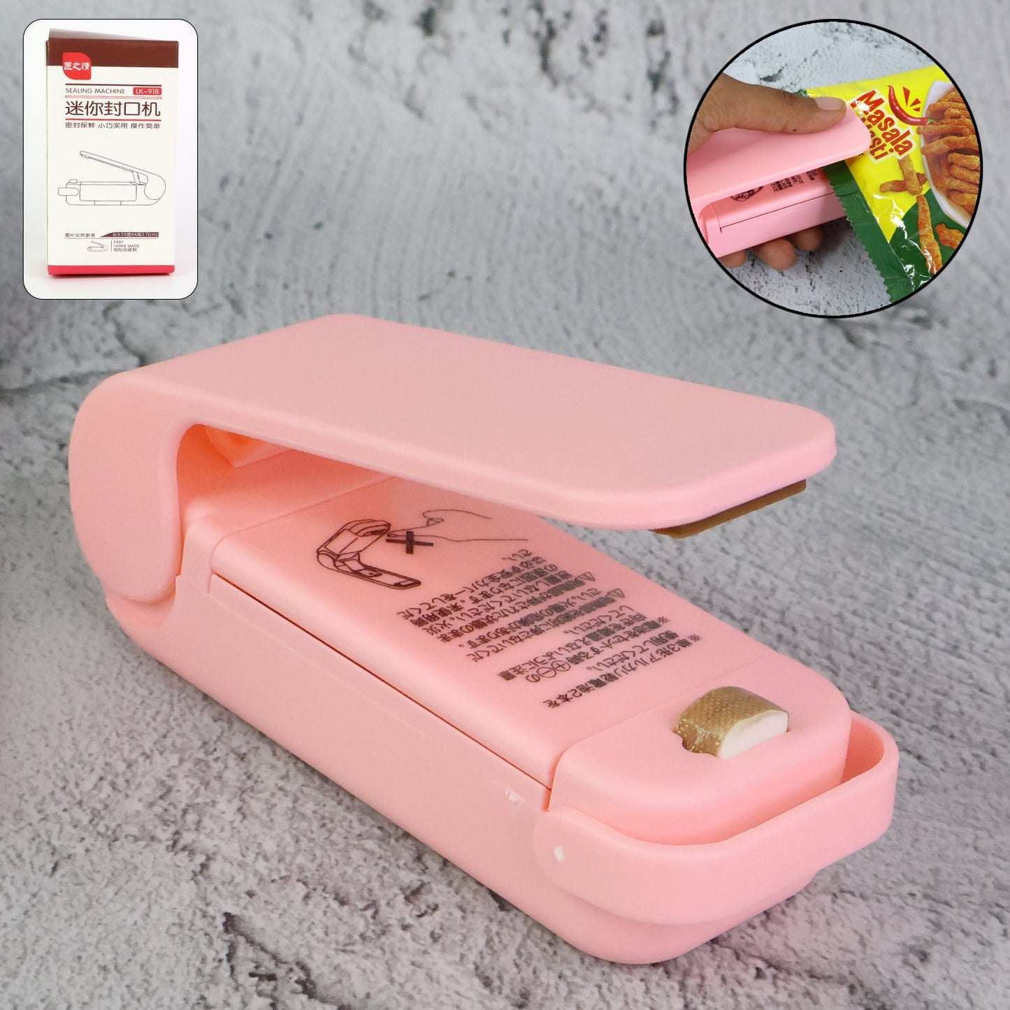 Mini Plastic Bag Sealer – Portable Heat Sealing Machine, Battery Operated (1 Pc / Mix Design)