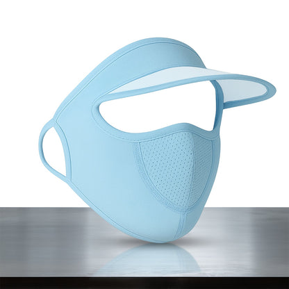 Women's Full Face UV Protection Cap with Built-in Mask and Wide Brim Visor – Breathable (1 Pc)