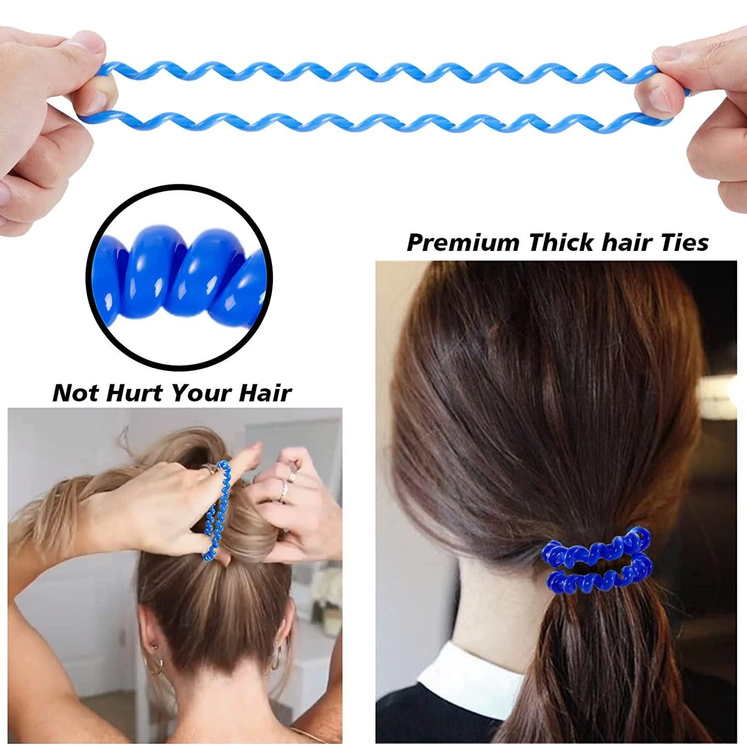 Vibrant multicolor telephone wire hairbands for everyday styling.