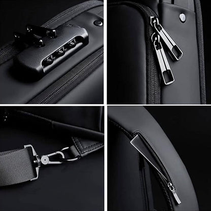 Alternative angle showing  anti-theft crossbody sling bag with USB port