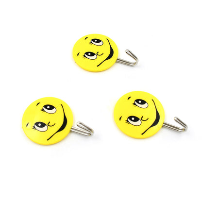 3Pcs Self Adhesive Multipurpose Smiley Hooks For home Use