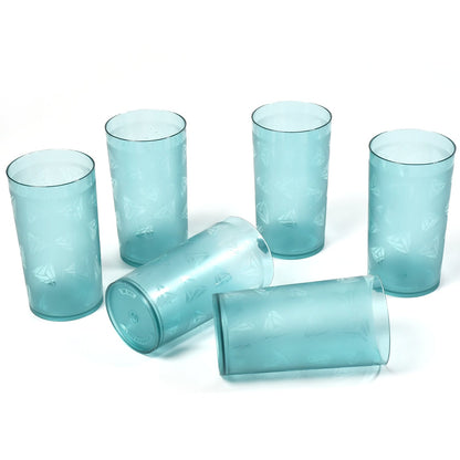 Elegant clear plastic glasses suitable for wine or other beverages.