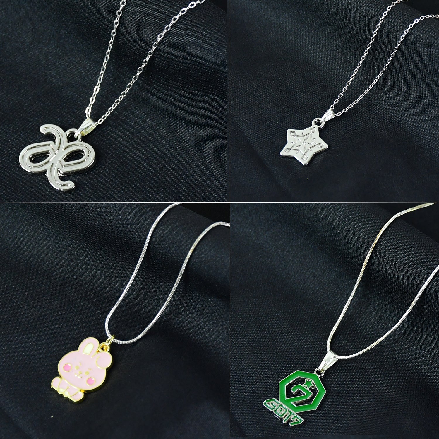 Random pendant necklace design on a lightweight alloy chain, perfect for youth style