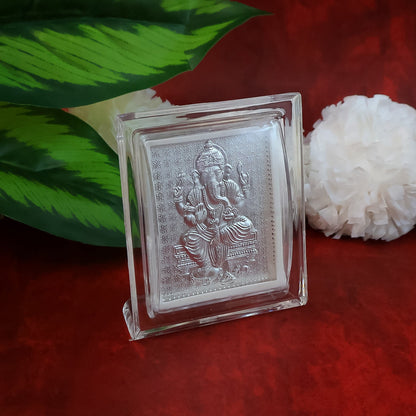 Religious Silver-Plated Ganesha Picture Frame