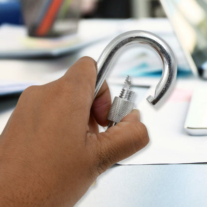 Multiple uses shown for the versatile snap hook with screw.