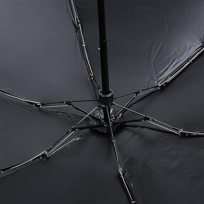 Detailed view of the DrizzlePro compact umbrella's canopy and frame construction.