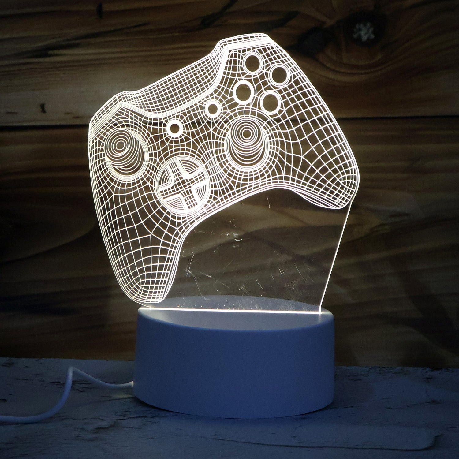 Gaming themed LED night lamp with USB cable for power source