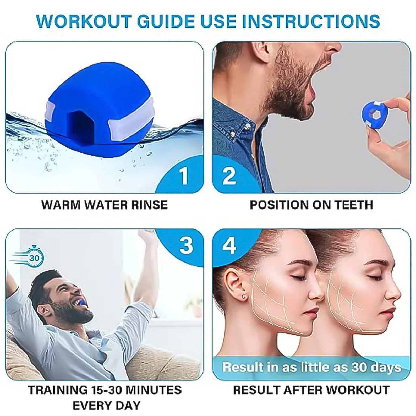 Blue Mouth Exerciser Used To Gain Sharp And Chiselled Mouth Easily And Fast (1 Pc)