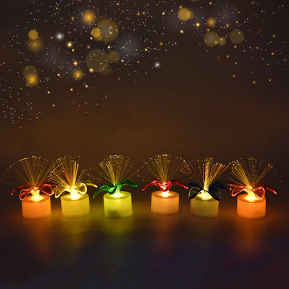 Mini fiber optic LED light centerpiece showcasing its color-changing effect.