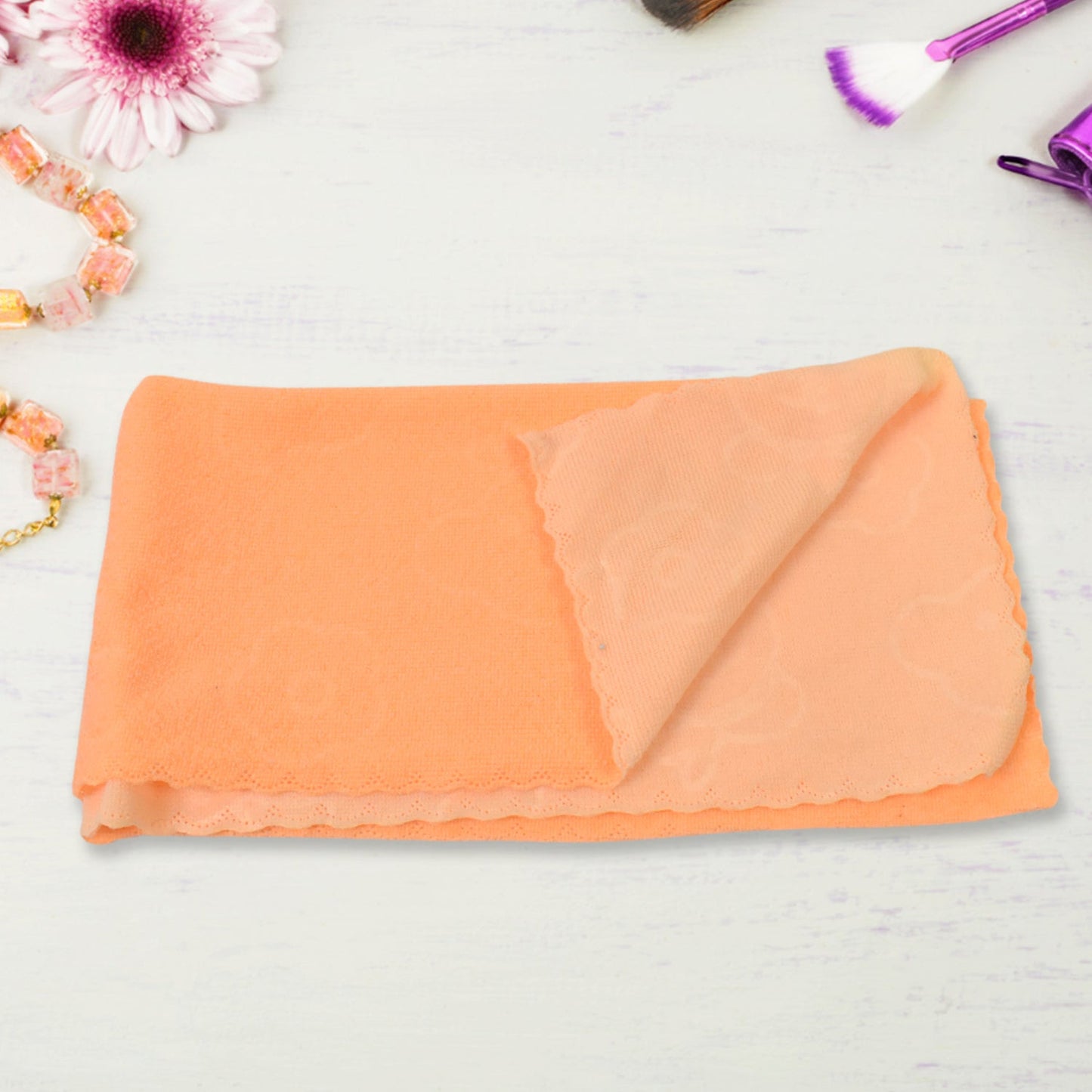 Close-up of the textured fabric of the reusable kitchen hand towel.